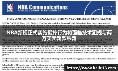 NBA新规正式实施假摔行为将面临技术犯规与两万美元罚款惩罚
